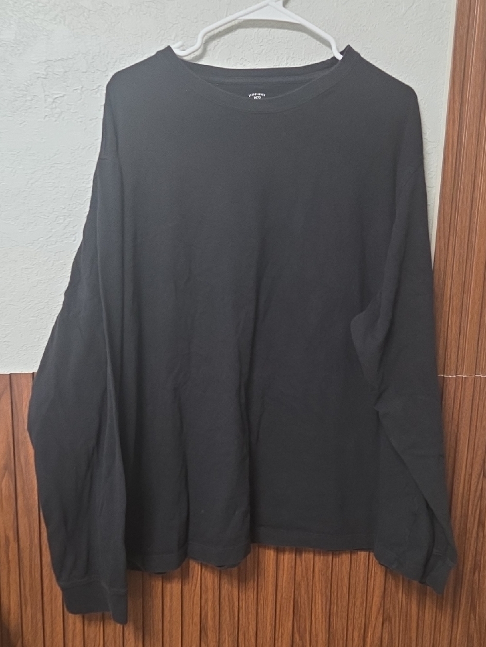 Men's Black Long-Sleeve Crewneck Shirt 2xl Organic